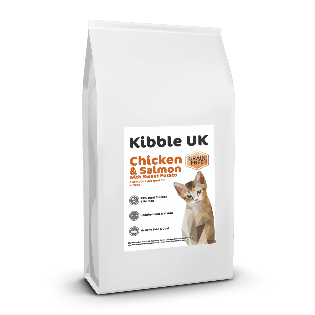 Grain Free Kitten Food - Chicken & Salmon with Sweet Potato - Kibble UK - My Online Pet Store