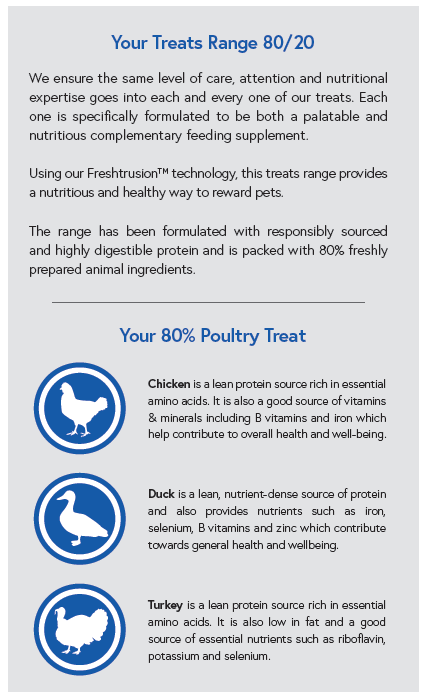 80% Poultry Treat (100g) - Kibble UK - My Online Pet Store