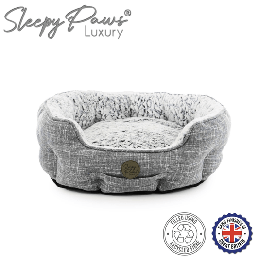 Ancol Sleepy Paws Grey Oval Bed - Kibble UK - My Online Pet Store