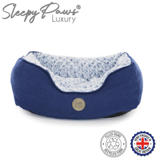 Ancol Sleepy Paws Navy Square Bed - Kibble UK - My Online Pet Store