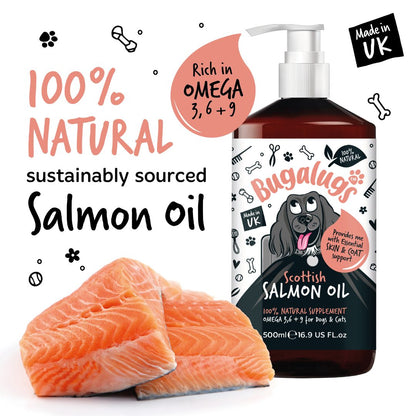 Bugalugs Salmon Oil (500ml) - Kibble UK - My Online Pet Store