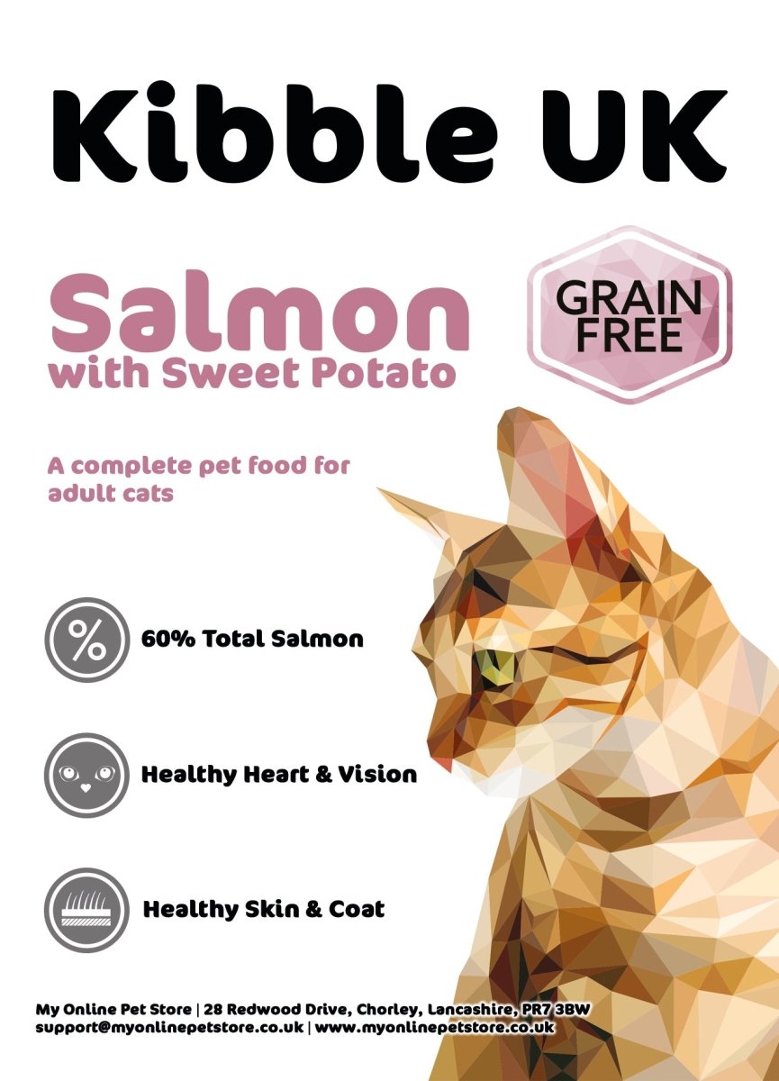 Grain Free Adult Cat Food - Salmon with Sweet Potato - Kibble UK - My Online Pet Store