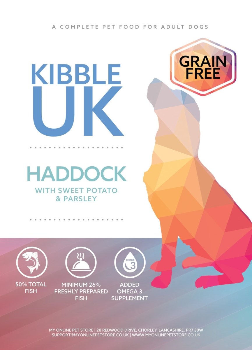 Grain Free Adult Dog Food - Haddock with Sweet Potato & Parsley - Kibble UK - My Online Pet Store