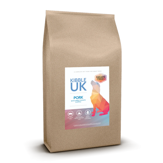 Grain Free Adult Dog Food - Pork with Sweet Potato & Apple - Kibble UK - My Online Pet Store