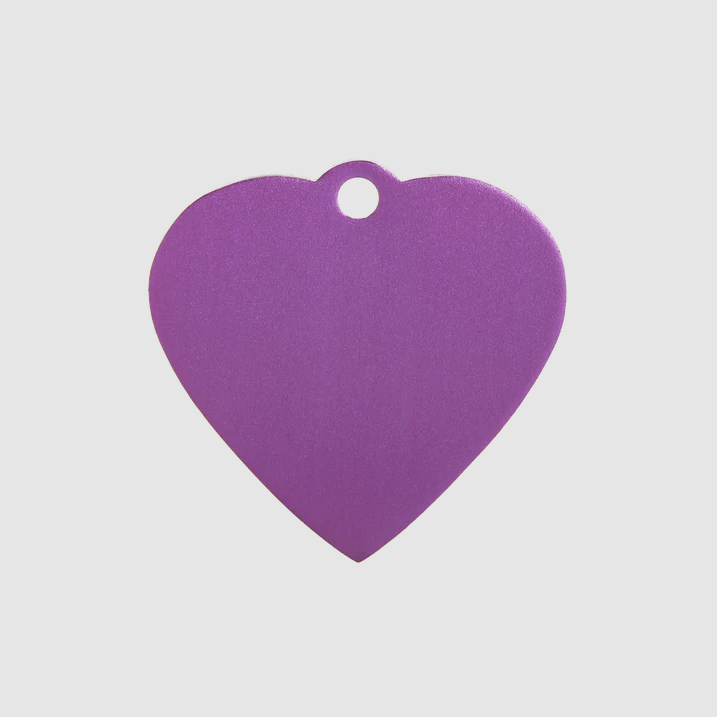 Pet I.D Tag - Aluminium Heart (Various Colours) - Kibble UK - My Online Pet Store