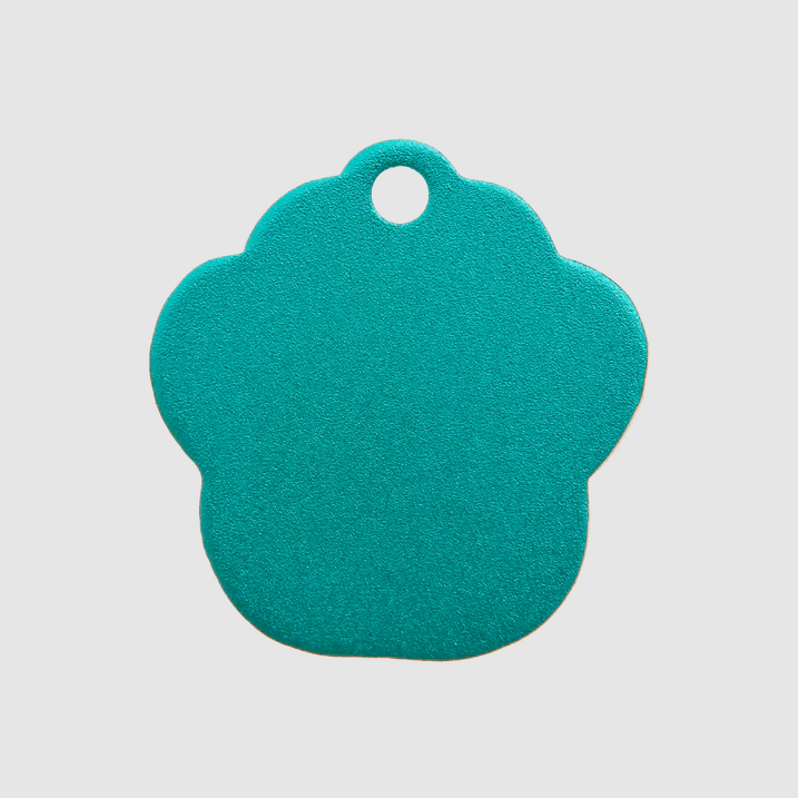 Pet I.D Tag - Aluminium Paw (Various Colours) - Kibble UK - My Online Pet Store
