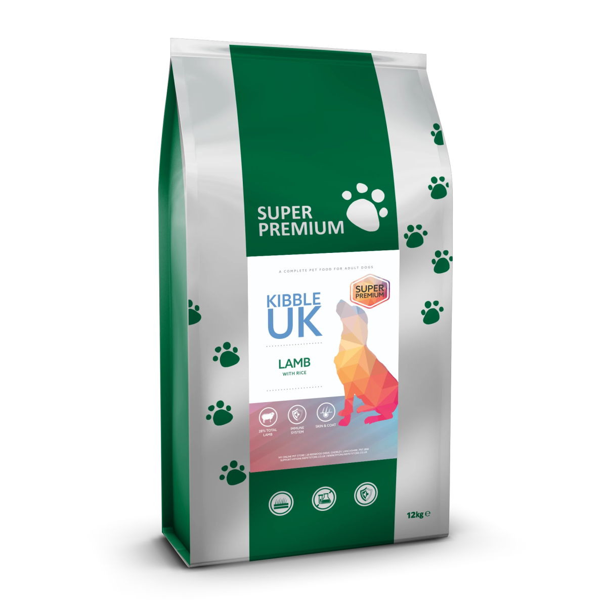 Super Premium Adult Dog Food - Lamb with Rice - Kibble UK - My Online Pet Store