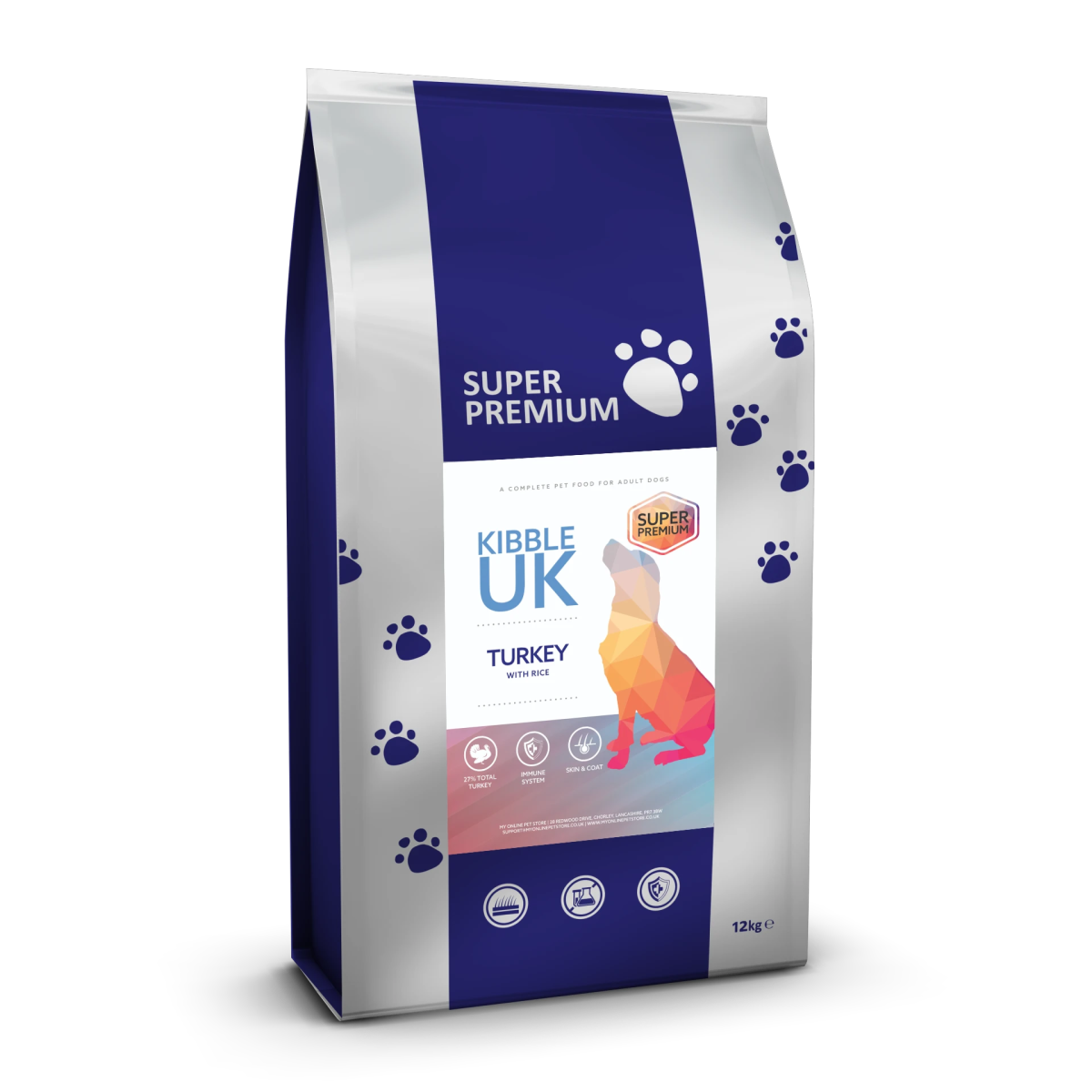 Super Premium Adult Dog Food - Turkey with Rice - Kibble UK - My Online Pet Store