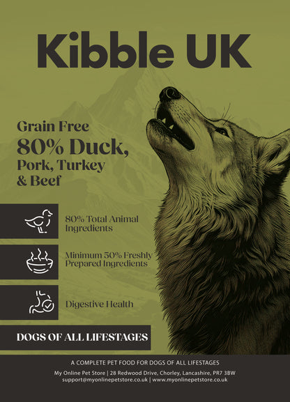 Wilderness 80 Grain Free Dog Food (All Lifestages) - Duck, Pork, Turkey & Angus Beef