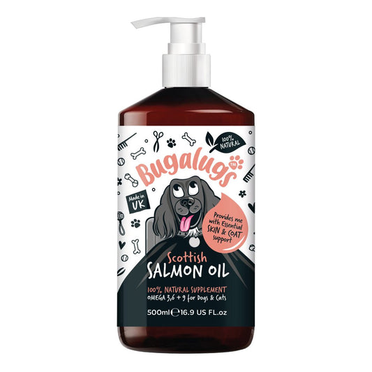 Bugalugs Salmon Oil (500ml) - Kibble UK - My Online Pet Store