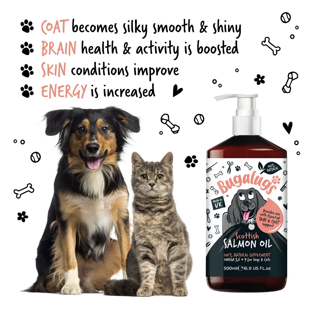 Bugalugs Salmon Oil (500ml) - Kibble UK - My Online Pet Store