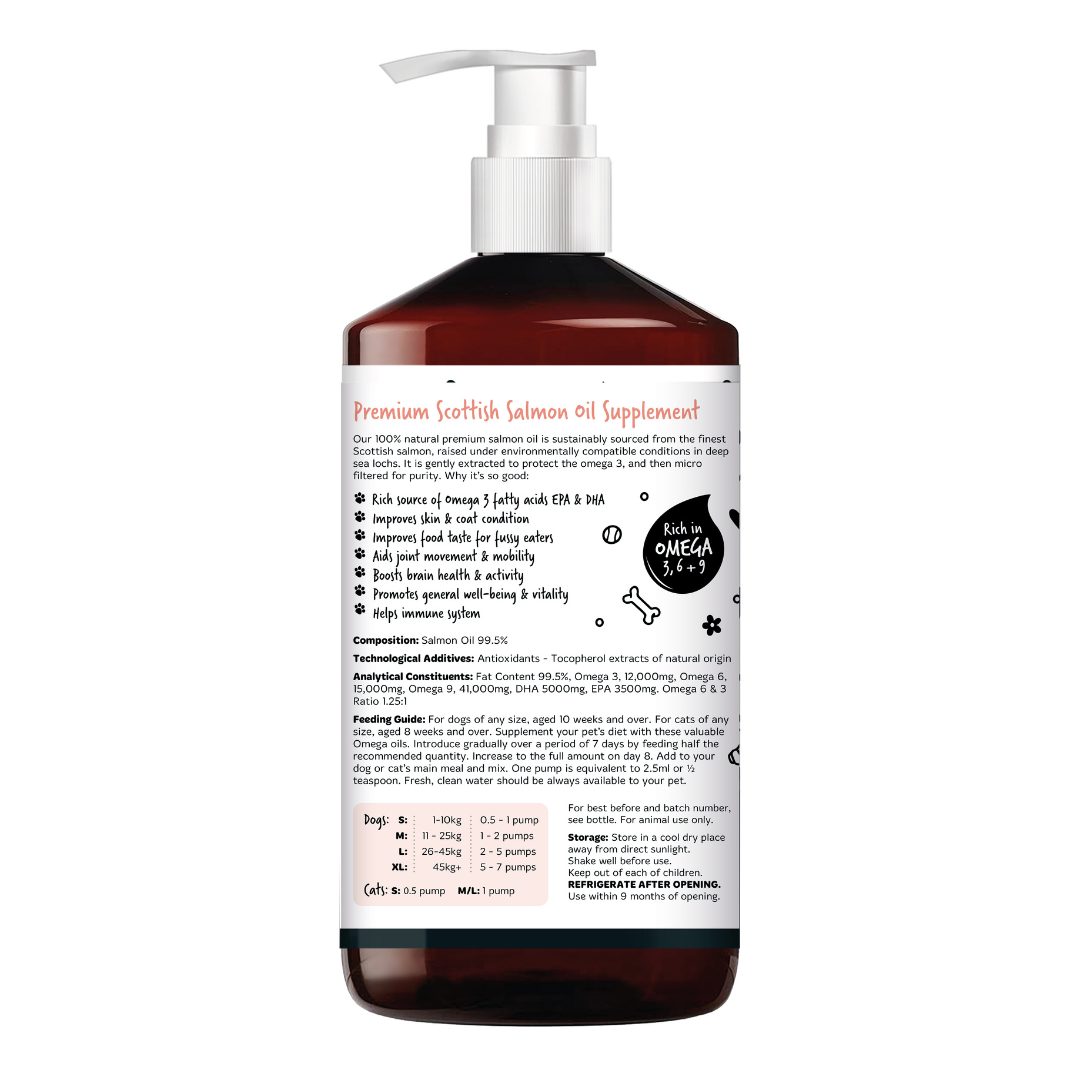 Bugalugs Salmon Oil (500ml) - Kibble UK - My Online Pet Store