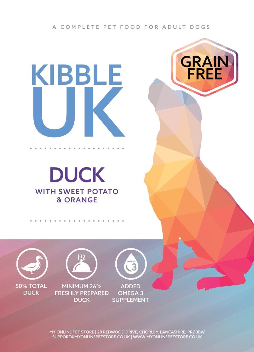 Grain Free Adult Dog Food - Duck with Sweet Potato & Orange - Kibble UK - My Online Pet Store