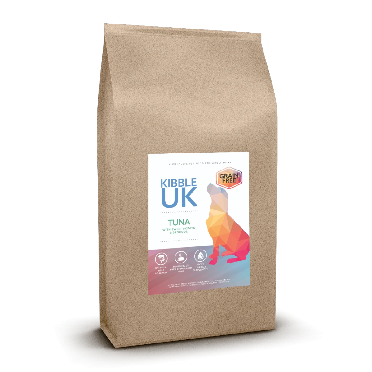 Grain Free Adult Dog Food - Tuna with Sweet Potato & Broccoli - Kibble UK - My Online Pet Store