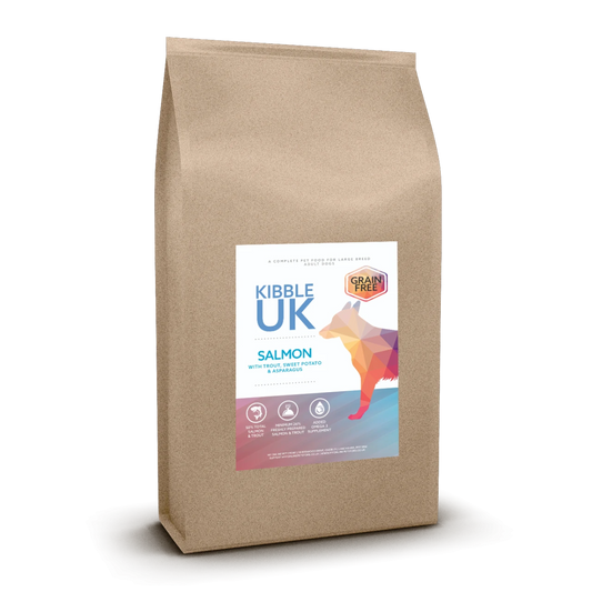 Grain Free Large Breed Dog Food- Salmon with Trout, Sweet Potato & Asparagus - Kibble UK - My Online Pet Store