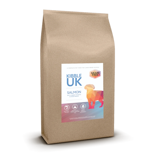 Grain Free Large Breed Puppy Food - Salmon with Sweet Potato & Vegetables - Kibble UK - My Online Pet Store