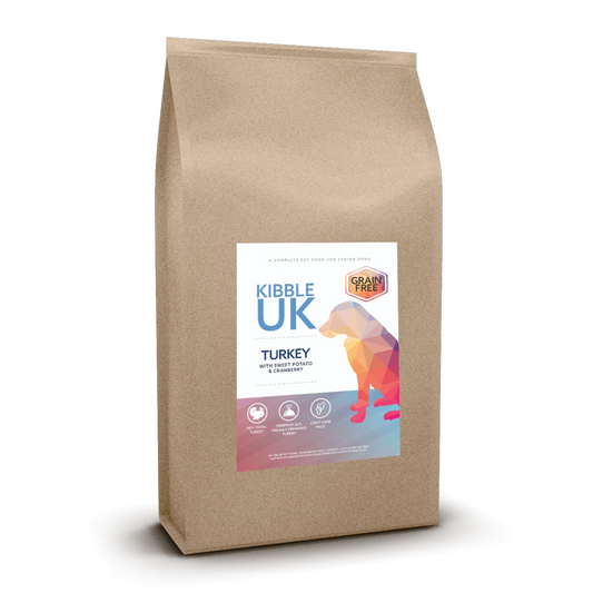 Grain Free Senior Dog Dog Food - Turkey with Sweet Potato & Cranberry - Kibble UK - My Online Pet Store