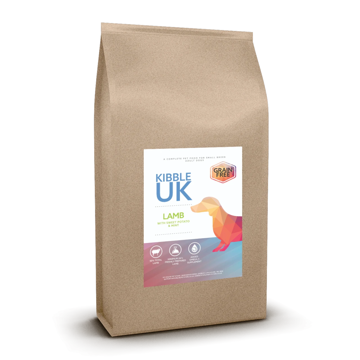 Grain Free Small Breed Dog Food - Lamb with Sweet Potato & Mint - Kibble UK - My Online Pet Store