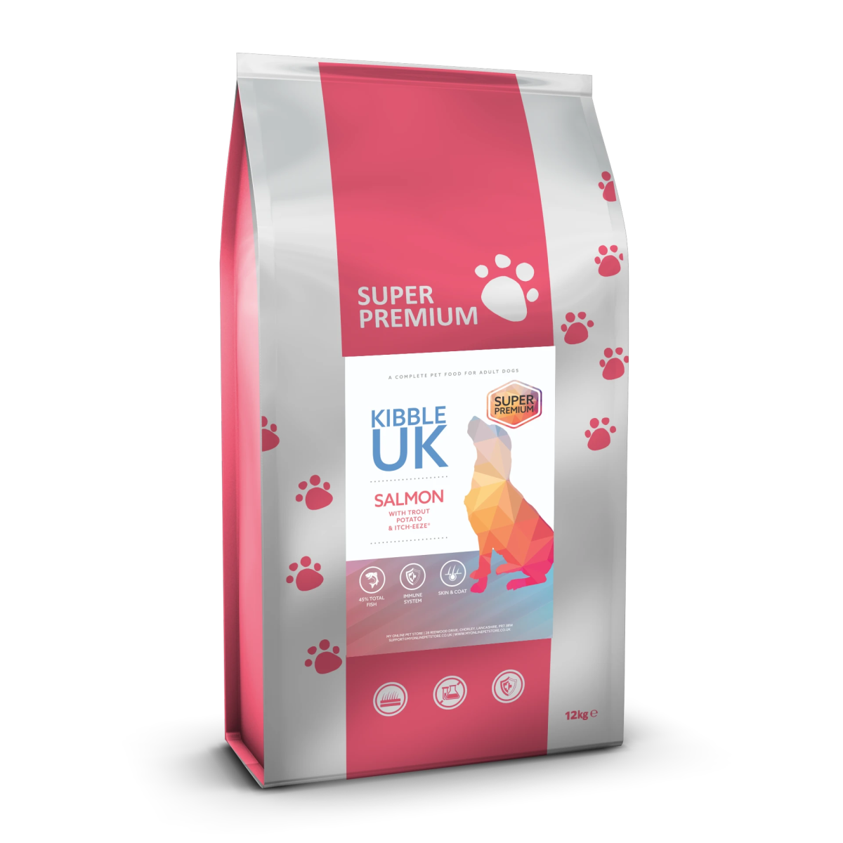 Super Premium Adult Dog Food - Salmon with Trout, Potato & Itch-Eeze - Kibble UK - My Online Pet Store